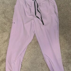 FIGS Womens High Waisted Zamora Scrub Pants, Regular Length- Lavender Haze 2XL